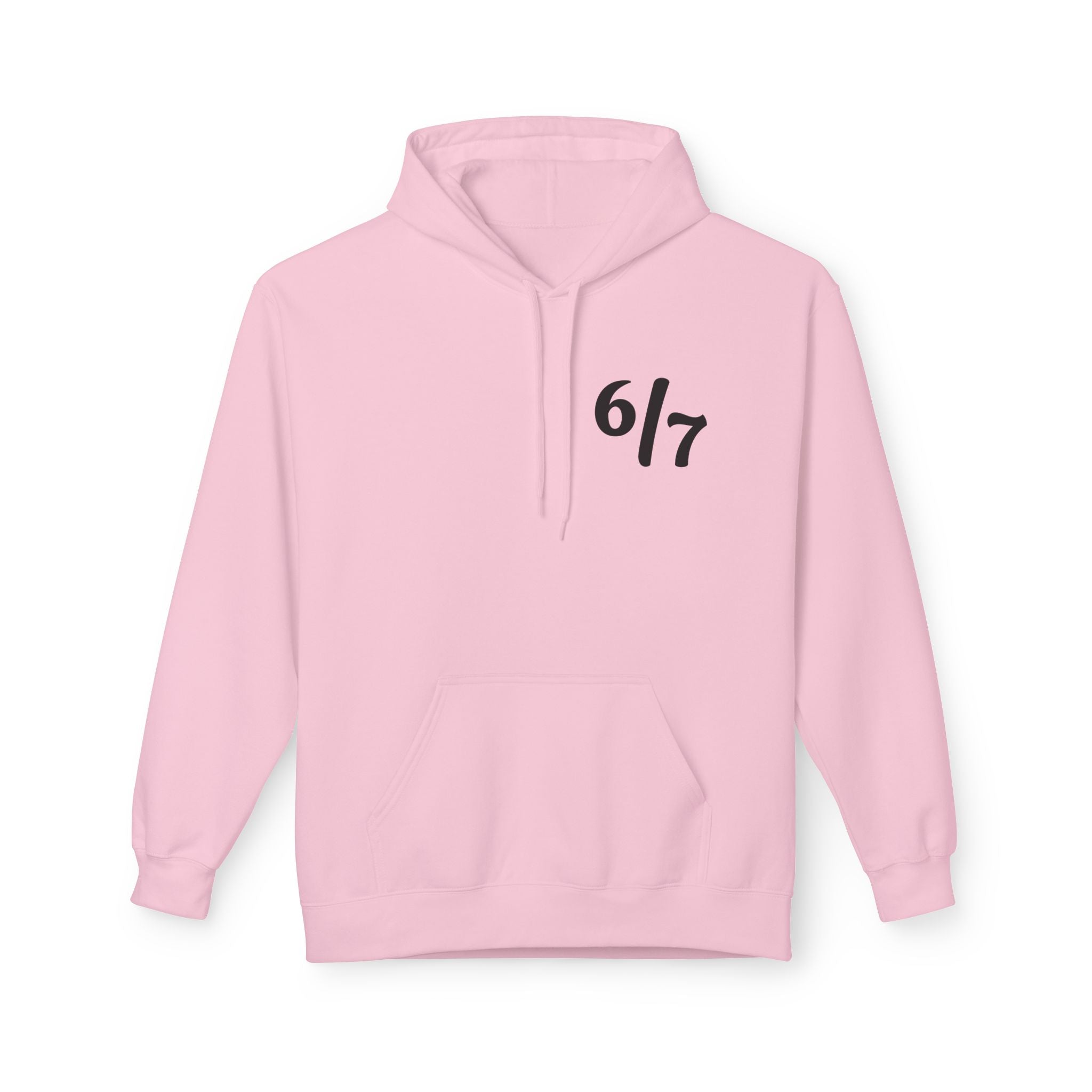 SIX SEVEN Hoodie - "6/7" Minimal Logo Hoodie with Open Hands "SIX SEVEN" Back Design