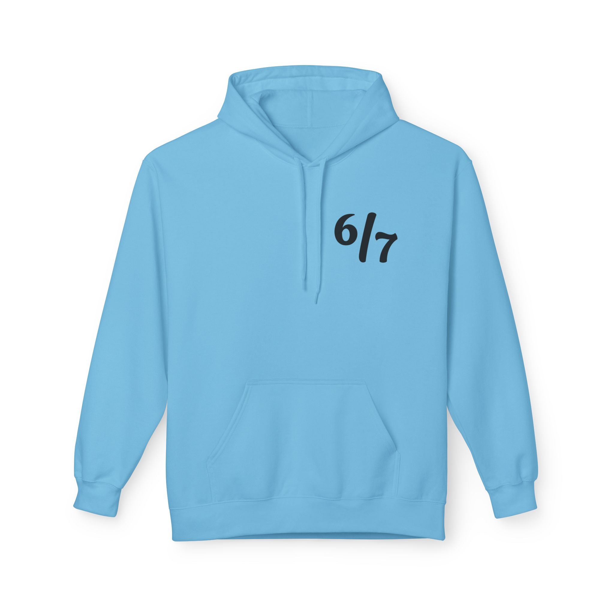 SIX SEVEN Hoodie - "6/7" Minimal Logo Hoodie with Open Hands "SIX SEVEN" Back Design