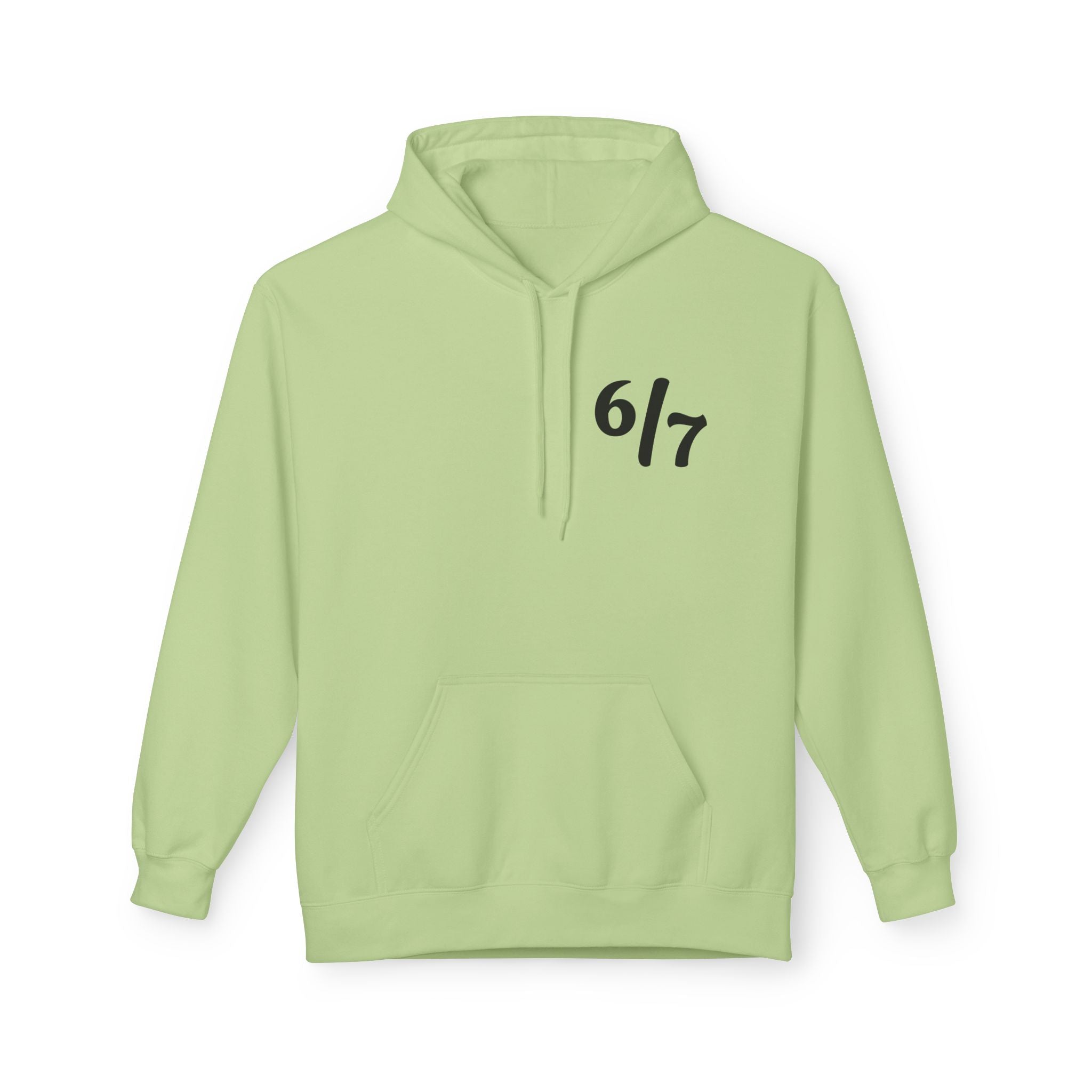 SIX SEVEN Hoodie - "6/7" Minimal Logo Hoodie with Open Hands "SIX SEVEN" Back Design
