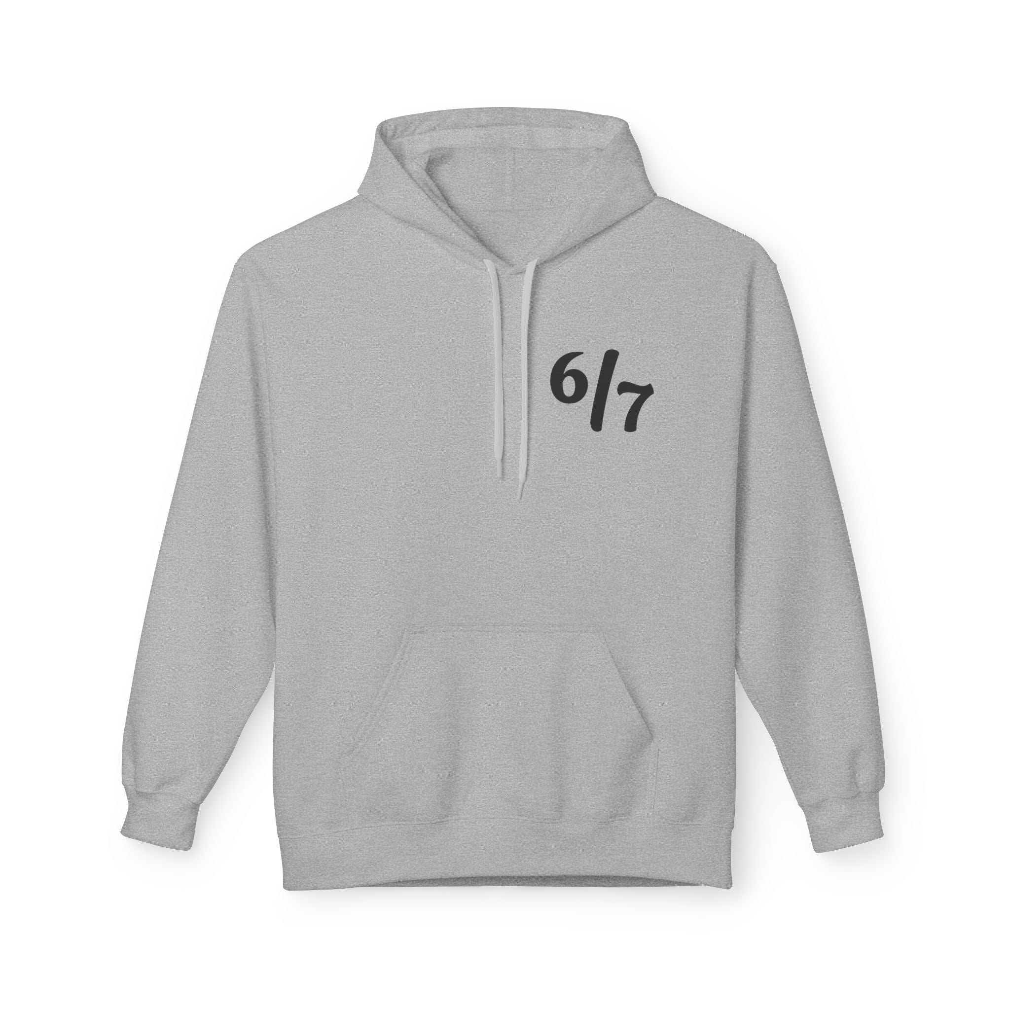 SIX SEVEN Hoodie - "6/7" Minimal Logo Hoodie with Open Hands "SIX SEVEN" Back Design